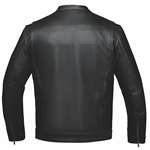 C6945 Leather Motorcycle Club Jacket with Hidden Pockets Panel Zipper View