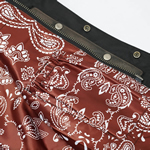 V-KNIGHT Mens Short Body Brown Leather Club Vest with Zipper and Diamond Pattern Back View